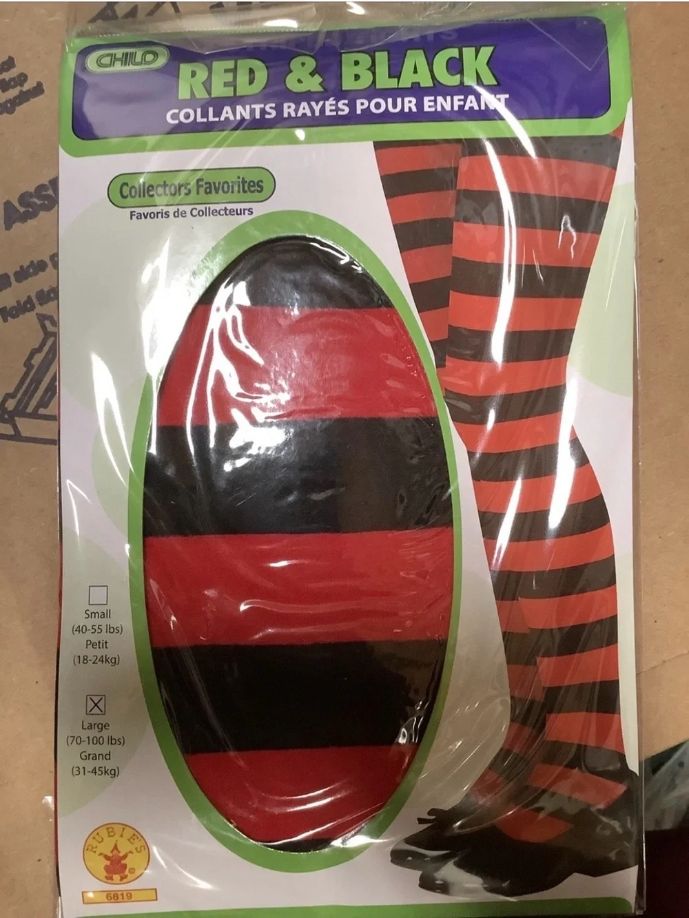 Rubie's Costume Child Red/Black Striped Tights Costume